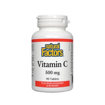 Natural Factors Vitamin C 500 mg + Bioflavonoids & Rosehips / Витамин C 500 mg + Шипка и Биофлавони табл. x 90