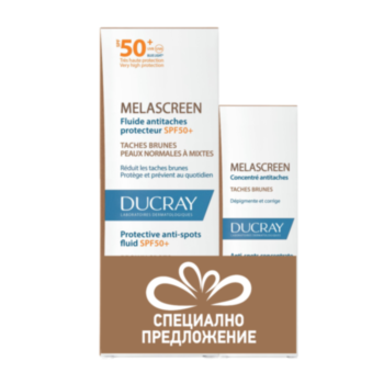 ДЮКРЕ КОМПЛЕКТ МЕЛАСКРИЙН ФЛУИД SPF50+ 50МЛ + ДЮКРЕ МЕЛАСКРИЙН КОНЦЕНТРАТ СРЕЩУ ПЕТНА 30МЛ    Х