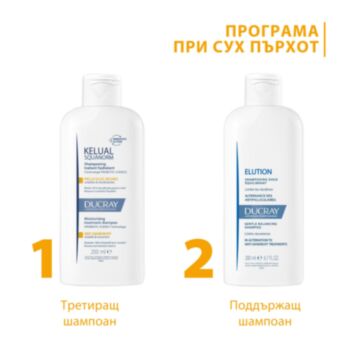 ДЮКРЕ КЕЛУАЛ СКВАНОРМ РУТИНА ПРИ СУХ ПЪРХОТ - ТРЕТИРАЩ ШАМПОАН 200МЛ + БАЛСАНСИРАЩ ШАМПОАН 200МЛ