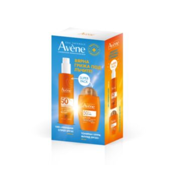 АВЕН СЛЪНЦЕ КОМПЛЕКТ СПРЕЙ ЗА ВЪЗРАСТНИ SPF50+ 200 МЛ+ТОНИРАН УЛТРА ФЛУИД ЗА ЛИЦЕ 50МЛ