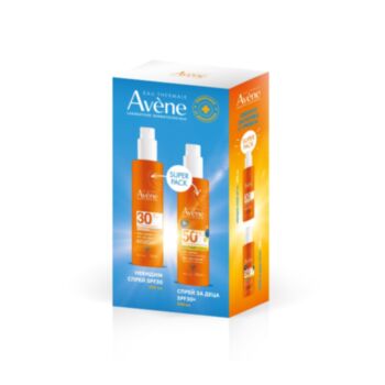 АВЕН СЛЪНЦЕ КОМПЛЕКТ СПРЕЙ ЗА ВЪЗРАСТНИ SPF30 200 МЛ+СПРЕЙ ЗА ДЕЦА SPF50+ 200МЛ