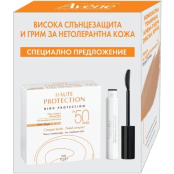 АВЕН СЛЪНЦЕ КОМПЛЕКТ МИНЕРАЛНА КРЕМ ПУДРА ПЯСЪЧЕН ЦВЯТ SPF50 10ГР+ЧЕРНА СПИРАЛА 7Г