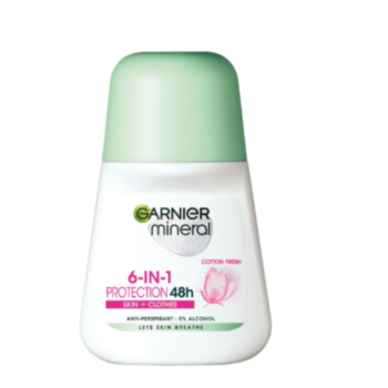 ГАРНИЕ ДЕЗОДОРАНТ РОЛ-ОН ДАМСКИ PROTECTION 6 COTTON FRESH 50МЛ*