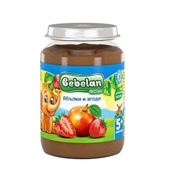 БЕБЕЛАН 4171 ПЮРЕ ЯБЪЛКИ И ЯГОДИ 5М+ 190ГР. 