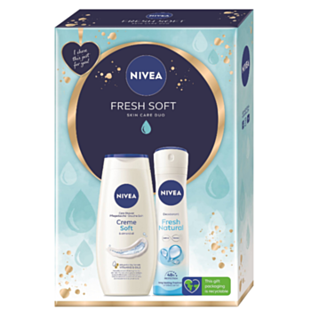 НИВЕА КОМПЛЕКТ FRESH SOFT ДУШ-ГЕЛ CREME SOFT 250МЛ+ДЕО СПРЕЙ FRESH NATURAL 150МЛ