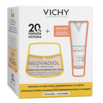 ВИШИ К-Т НЕОВАДИОЛ ПЕРИ-МЕНОПАУЗА ДНЕВЕН КРЕМ ЗА СУХА КОЖА 50МЛ+SOLEIL SPF50+ UV-AGE ФЛУИД 15МЛ B 