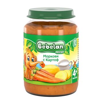 БЕБЕЛАН 0102 ПЮРЕ МОРКОВИ С КАРТОФИ И МЛЯКО 4+ 190ГР