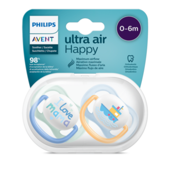 АВЕНТ ЗАЛЪГАЛКИ ОРТОДОНТИЧНИ ULTRA AIR 0-6М Х 2БР. КОРАБЧЕ МОМЧЕ SCF080/01