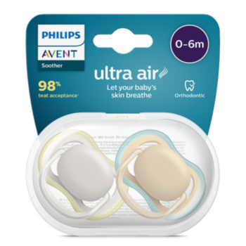 АВЕНТ ЗАЛЪГАЛКИ ОРТОДОНТИЧНИ ULTRA AIR 0-6M X 2БР МОМЧЕ SCF085/15