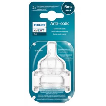 АВЕНТ БИБЕРОН ANTI-COLIC FAST С 4 ДУПКИ 6М+ Х 2БР SCY764/02 