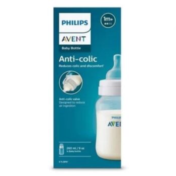 АВЕНТ ШИШЕ ЗА ХРАНЕНЕ ANTI-COLIC 260МЛ С БИБЕРОН 2 ДУПКИ 1М+ SCY103/01 