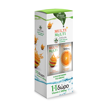 POWER OF NATURE МУЛТИВИТАМИНИ МУЛТИ СЪС СТЕВИЯ ЕФФ.ТАБЛ. X 24 + ВИТ.Ц 500МГ X 20 