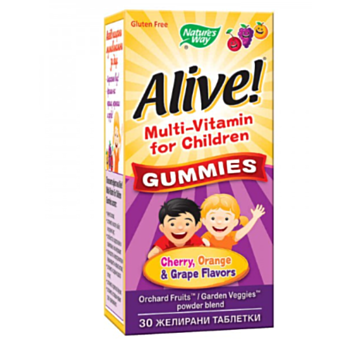 Alive! Multi-Vitamin for Children Gummies
Алайв! Мултивитамини за деца - Nature’s Way