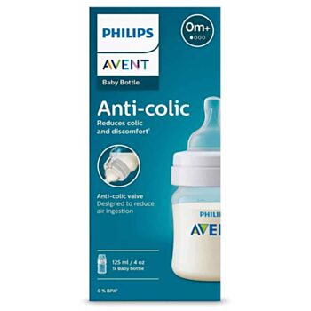 АВЕНТ ШИШЕ ЗА ХРАНЕНЕ ANTI-COLIC 125МЛ С БИБЕРОН ЗА НОВОРОДЕНО 1 ДУПКА 0М+ SCY100/01 