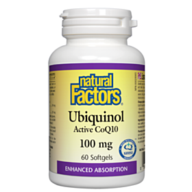 Natural Factors Ubiquinol QH® Active CoQ 10 / Убиквинол QH® активен коензим Q10 капс. x 60