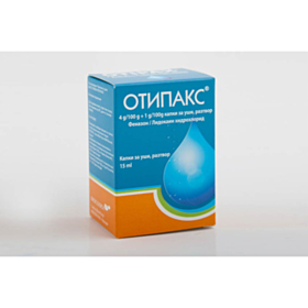 ОТИПАКС КАПКИ ЗА УШИ 4ГР/100ГР+1ГР/100ГР Х 15МЛ