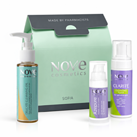 NOVE COSMETICS МИРАКЪЛ ПОЧИСТВАЩО ОЛИО + КЛАРИТЕ ПОЧИСТВАЩА ПЯНА + АЗЕПЮР КРЕМ ЗА ЛИЦЕ + ПОД. КУТИЯ