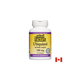 Ubiquinol Active Coenzyme Q10 - Убиквинол – активен коензим Q10 (Антиоксидант и кардиопротектор), 100 mg, 30 софтгел капсули Natural Factors