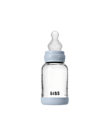 БИБС СТЪКЛЕНА БУТИЛКА BABY BLUE СИЛИКОН БАВЕН ПОТОК 120МЛ 50191231