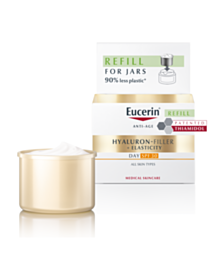 ЮСЕРИН ХИАЛУРОН ФИЛЪР+ЕЛАСТИСИТИ ДНЕВЕН КРЕМ ЗА ВСЕКИ ТИП КОЖА SPF30 50МЛ ПЪЛНИТЕЛ