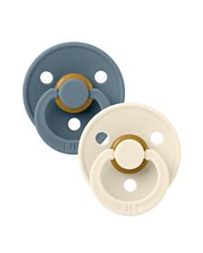БИБС БИБЕРОНИ COLOUR, IVORY/PETROL КАУЧУК 0-6М X 2 110367