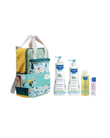 МУСТЕЛА КОМПЛЕКТ ЗА НОВОРОДЕНО( ГЕЛ 750МЛ+ ХИДРА БЕБЕ 500МЛ+МАСАЖНО ОЛИО 100МЛ+КРЕМ ПОДСИЧАНЕ 100МЛ)