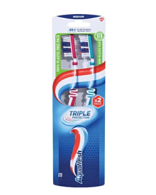 АКВАФРЕШ ЧЕТКИ ЗА ЗЪБИ TRIPLE PROTECTION 2БР. / 2802057