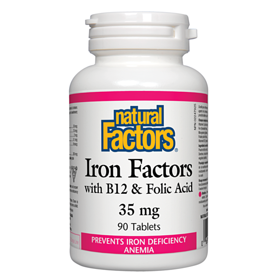 Natural Factors Iron Factors® /Желязо с витамин В12 и фолиева киселина таблетки x 90