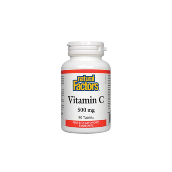 Natural Factors Vitamin C 500 mg + Bioflavonoids & Rosehips / Витамин C 500 mg + Шипка и Биофлавони табл. x 90