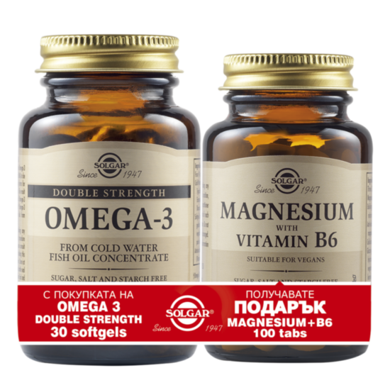 СОЛГАР ОМЕГА 3 ДВОЙНА СИЛА Х 30 + МАГНЕЗИЙ С В6