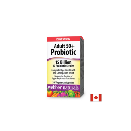 Чревен баланс и добро храносмилане - Пробиотик за възрастни 50+,15 млрд. активни пробиотици, 10 щама, 30 капсули 0625273038989