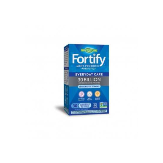 Fortify Men’s Probiotic + Prebiotic 30 billion Фортифай Пробиотик за мъже, 30 млрд. активни пробиотици 30 капсули с удължено освобождаване - Nature’s Way