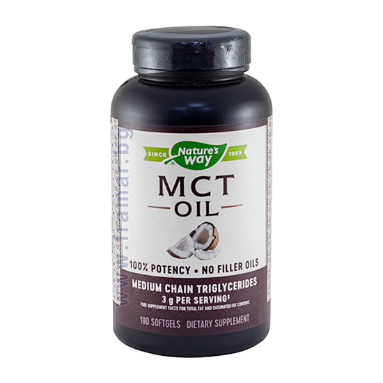 Nature’s Way - MCT Oil / Средноверижни триглицериди от кокосово масло x 180 софтгел капсули