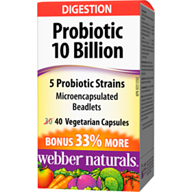 Webber Probiotic 10 Billion / ПРОБИОТИК 10 МЛРД. АКТИВНИ ПРОБИОТИЦИ, 5 ЩАМА КАПС. Х 40