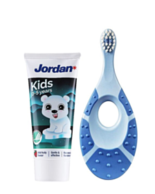 JORDAN КОМПЛЕКТ ЧЕТКА ЗА ЗЪБИ 0-2 + ПАСТА ЗА ЗЪБИ 0-5