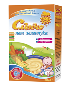 СЛЪНЧО МЛЕЧНА КАША С ПЕТ ЗЕЛЕНЧУКА 200 ГР.