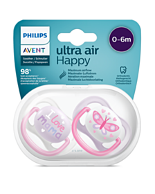 АВЕНТ ЗАЛЪГАЛКИ ОРТОДОНТИЧНИ ULTRA AIR 0-6M X 2БР ПЕПЕРУДА МОМИЧЕ SCF080/02