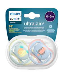 АВЕНТ ЗАЛЪГАЛКИ ОРТОДОНТИЧНИ ULTRA AIR 0-6M X 2БР ПАПАГАЛ SCF085/12 *