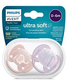 АВЕНТ ЗАЛЪГАЛКИ ОРТОДОНТИЧНИ ULTRA SOFT 0-6M X 2БР СЛОНЧЕ SCF091/09
