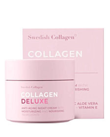 ДЕЛУКС НОЩЕН КРЕМ ПРОТИВ СТАРЕЕНЕ С РЕТИНОЛ И РИБЕН КОЛАГЕН 50МЛ SWEDISH COLLAGEN
