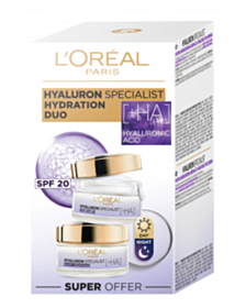 ЛОРЕАЛ КОМПЛЕКТ HYALURON SPECIALIST HA+ ДНЕВЕН КРЕМ SPF20 50МЛ+НОЩЕН КРЕМ 50МЛ