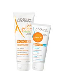 А-ДЕРМА КОМПЛЕКТ СЛЪНЦЕ МЛЯКО ЗА ДЕЦА УЯЗВИМА КОЖА SPF50 250МЛ+AH ЛОСИОН ЗА СЛЕД СЛЪНЦЕ 100МЛ