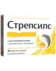 СТРЕПСИЛС МЕД И ЛИМОН ТАБЛ. Х 36 