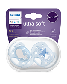 АВЕНТ ЗАЛЪГАЛКИ ОРТОДОНТИЧНИ ULTRA SOFT 6-18M X 2БР КИТ И ЗВЕЗДА SCF223/03 *