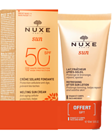 НУКС СЪН КОМПЛЕКТ ДЕЛИКАТЕН КРЕМ ЗА ЛИЦЕ SPF50  50МЛ+ОСВЕЖАВАЩ ЛОСИОН ЗА СЛЕД СЛЪНЦЕ 50МЛ