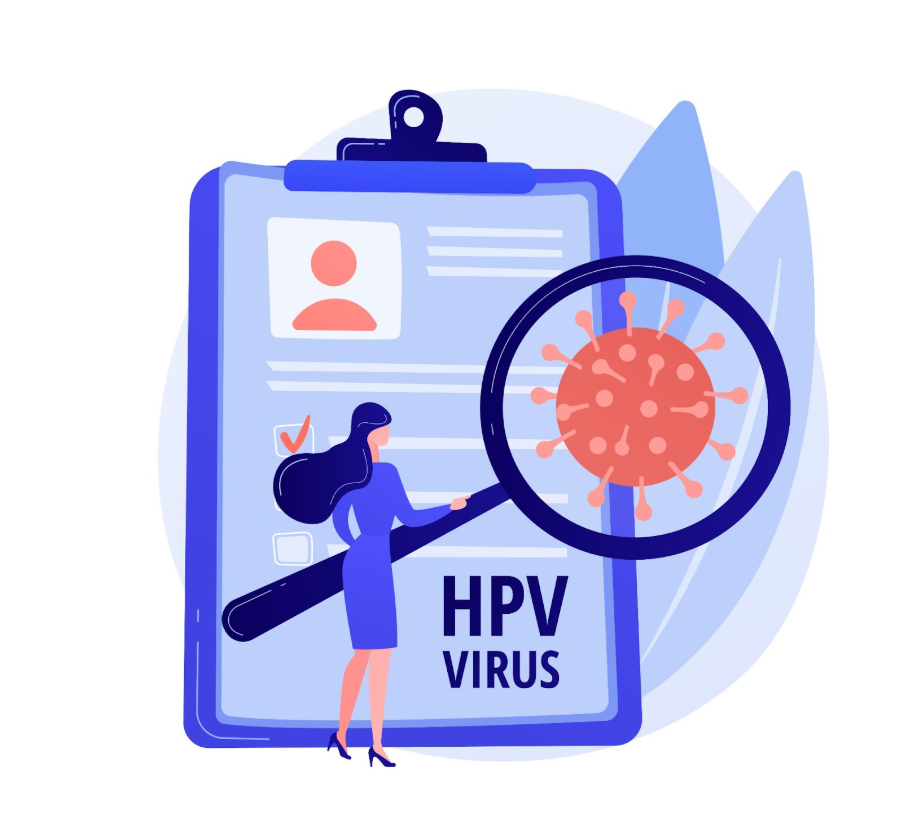 Графична илюстрация на човешки папиломен вирус (HPV)